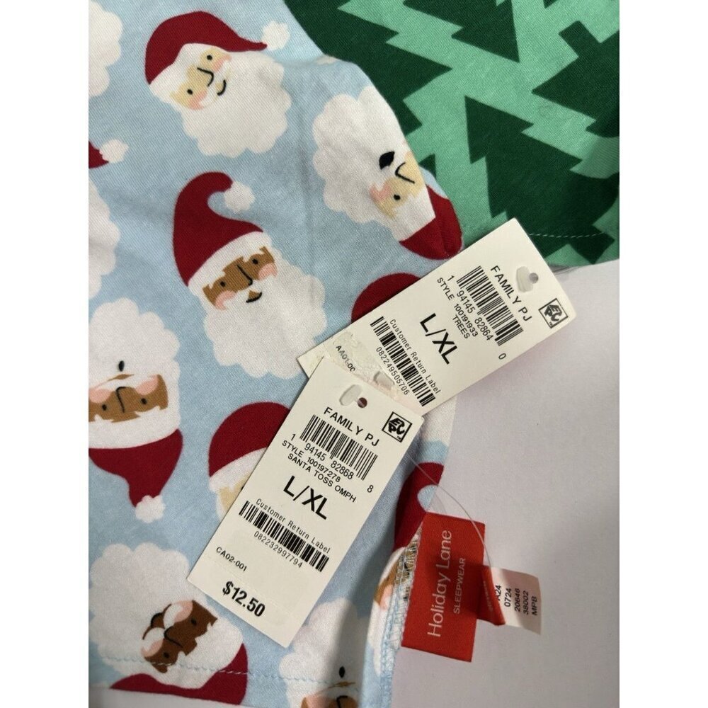 Holiday Lane Pet Bandana 2-Pack Christmas Santa & Trees Cotton L/XL - Picture 4 of 5